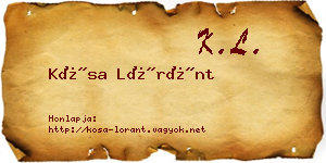 Kósa Lóránt névjegykártya