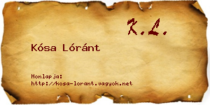 Kósa Lóránt névjegykártya