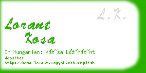 lorant kosa business card